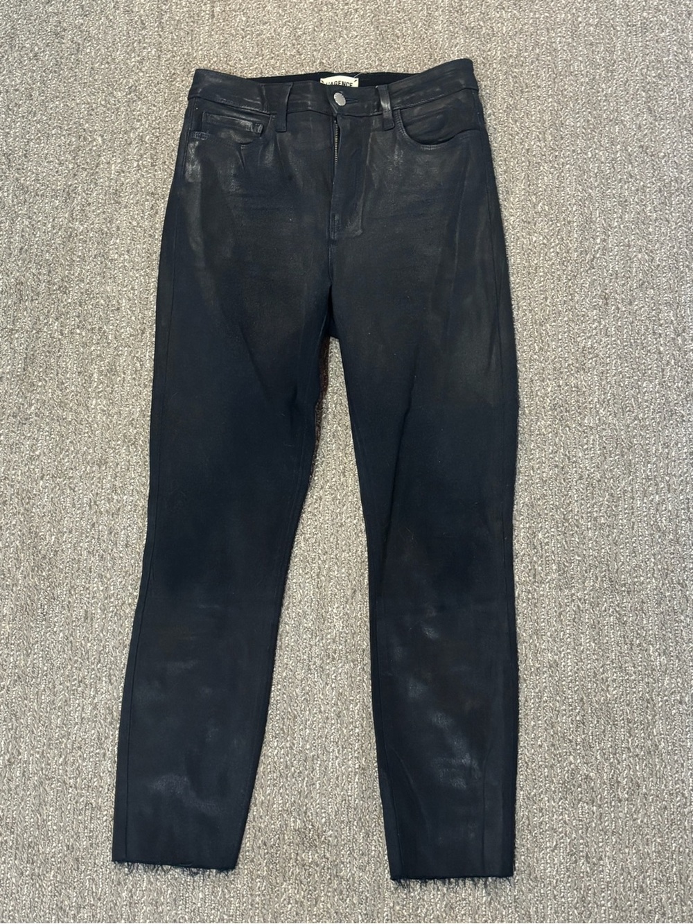 L’Agence women’s black faux leather coated jeans! From Nordstrom!
